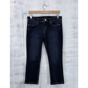 White House Black Market Slim Crop Jeans Women Size 8 Dark Wash Fit 32x23.5